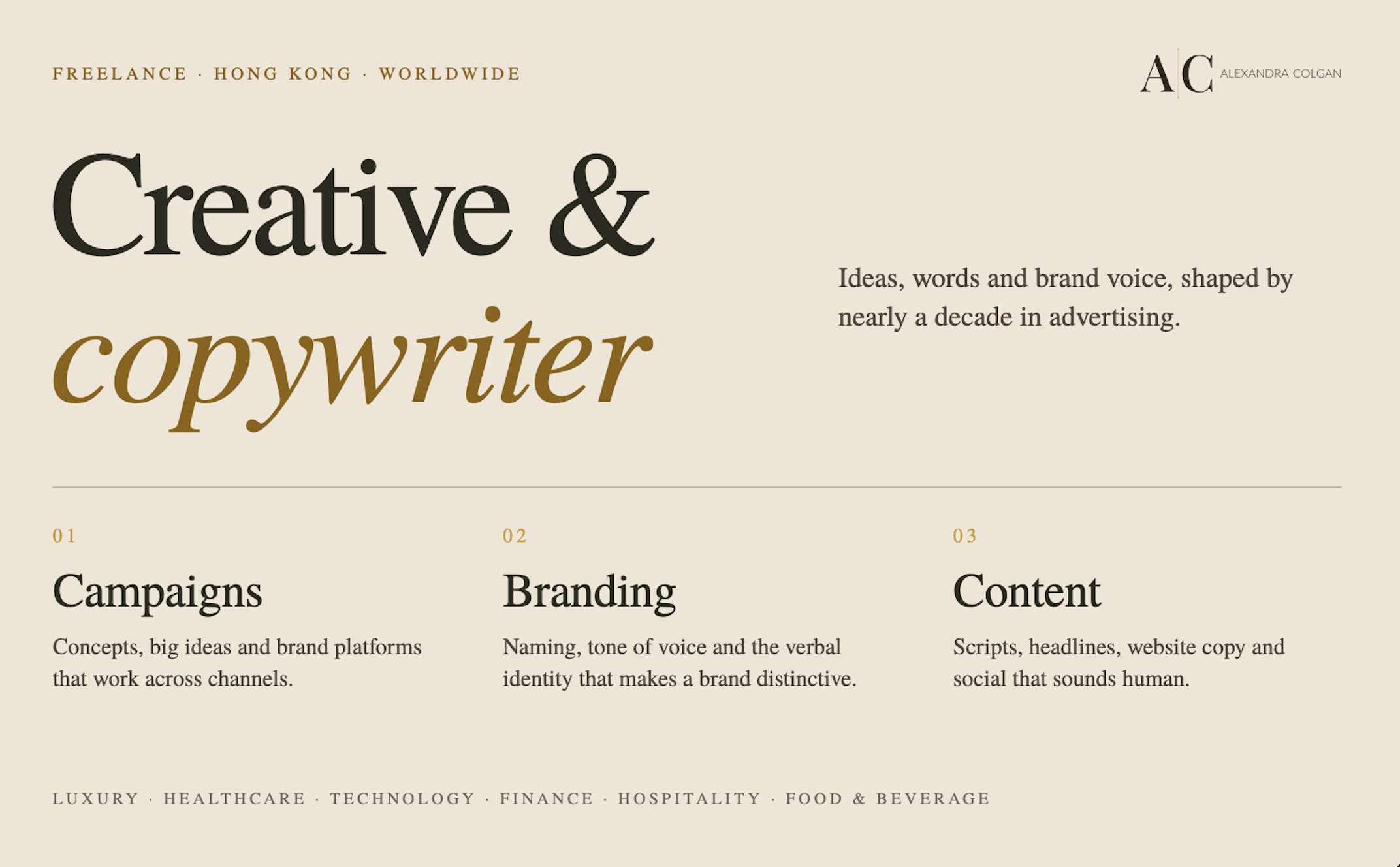 Freelance Creative & Copywriter
